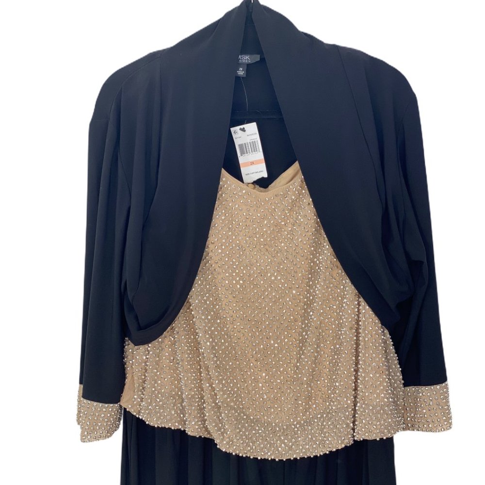 MSK Gem Black Cuff Bolero Jacket Only 2X